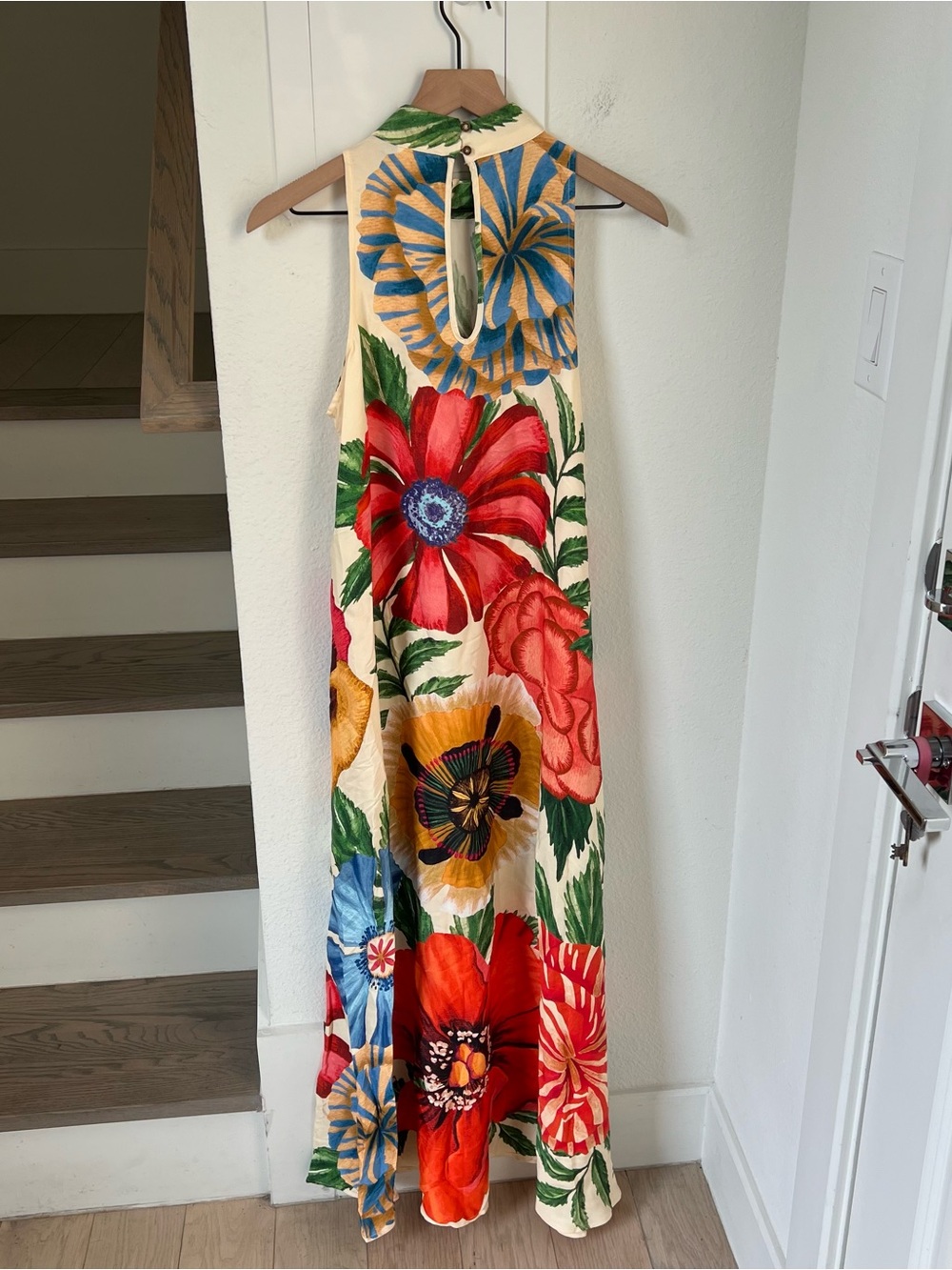 Farm Rio Anthropologie Halter Maxi Dress in Floral Tropical Print NWT - Picture 3 of 5